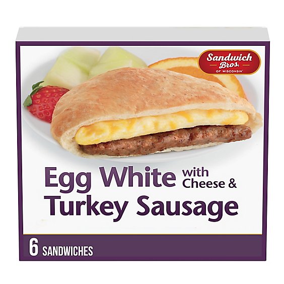 Sandwich Bros. Egg White And Turkey Sausage Flatbread Pocket Breakfast - 18 Oz