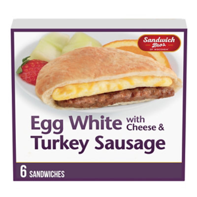 Sandwich Bros. Egg White And Turkey Sausage Flatbread Pocket Breakfast - 18 Oz