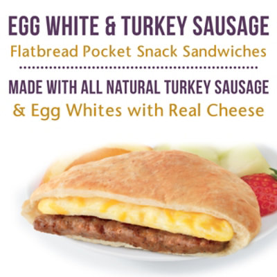 Sandwich Bros. Egg White And Turkey Sausage Flatbread Pocket Breakfast - 18 Oz - Image 2