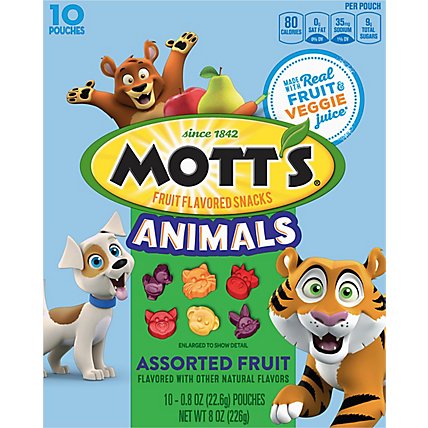 Motts Animals Assorted Fruit Flavored Snacks 10 Count - 8 OZ - Image 2