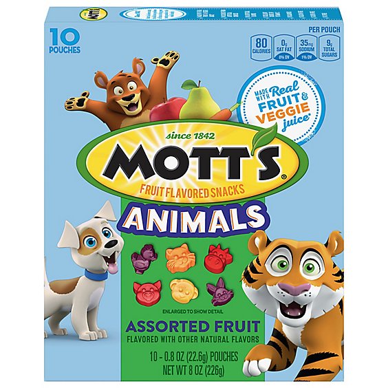 Motts Animals Assorted Fruit Flavored Snacks 10 Count - 8 OZ