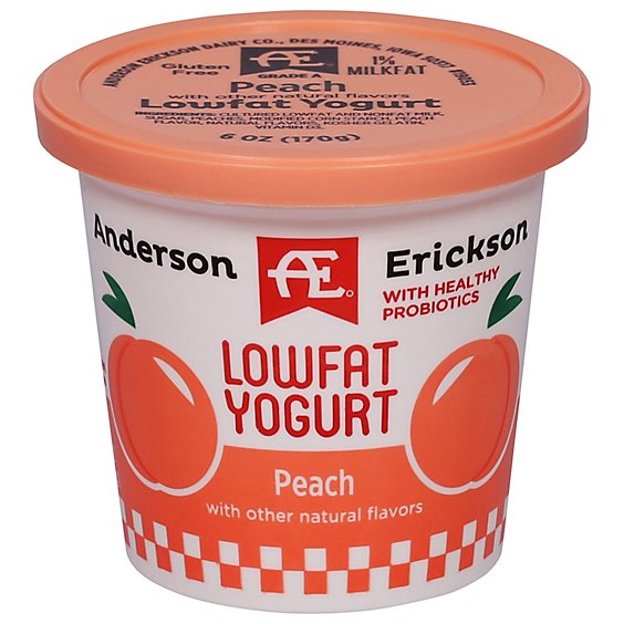 Anderson Erickson Dairy Yogurt Lowfat Peach - 6 Oz