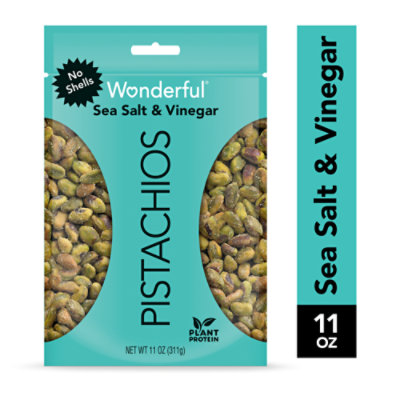 Wonderful Pistachios No Shells Sea Salt & Vinegar Pistachios Resealable - 11 Oz