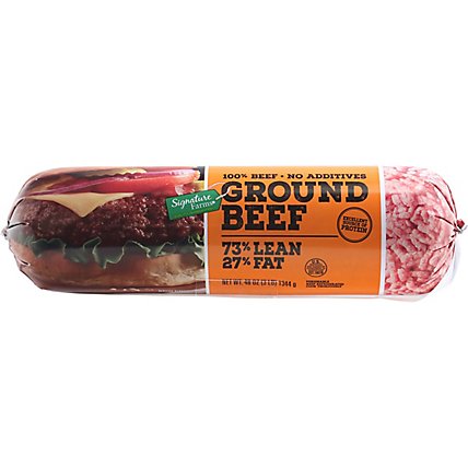 Signature Farms 73% Lean Ground Beef 27% Fat Chub - 48 OZ - Image 2