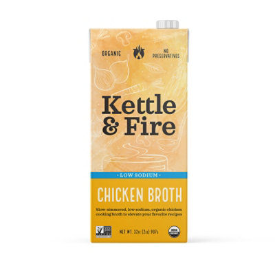 Kettle & Fire Cooking Brth Chicken L/sod - 32 OZ