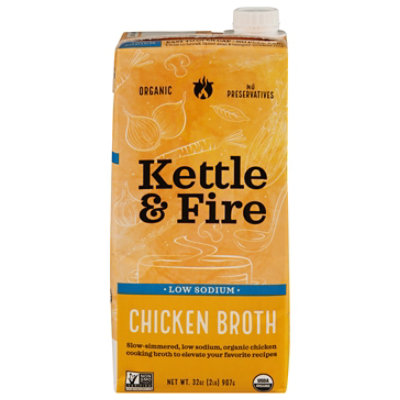 Kettle & Fire Cooking Brth Chicken L/sod - 32 OZ - Image 1