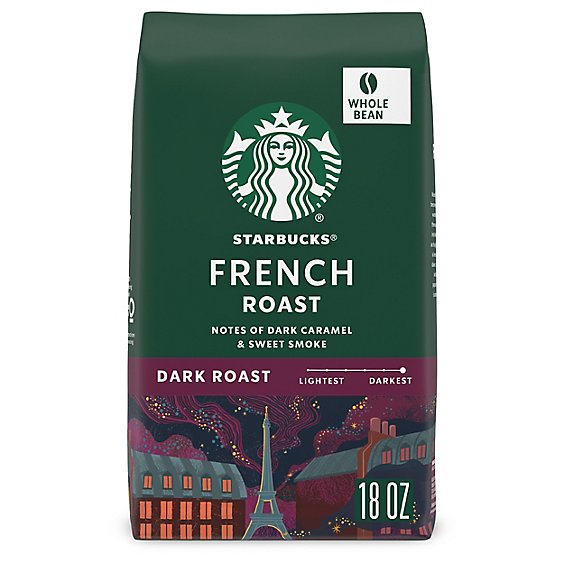 Starbucks French Roast 100% Arabica Dark Roast Whole Bean Coffee Bag - 18 Oz