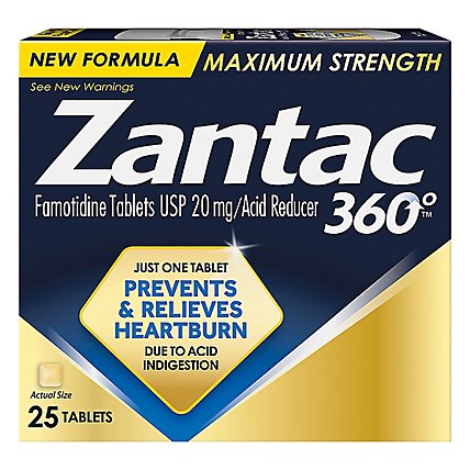 Zantac 360 Max Strength 20mg Tabs - 25 Count - Image 1