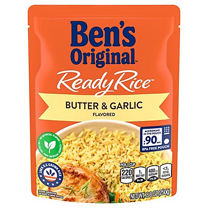 Ben's Original Ready Rice Easy Dinner Side Butter & Garlic Flavored Rice Pouch - 8.8 Oz - Image 4