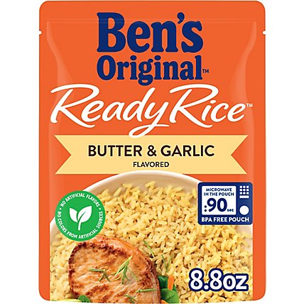 Ben's Original Ready Rice Easy Dinner Side Butter & Garlic Flavored Rice Pouch - 8.8 Oz - Image 2