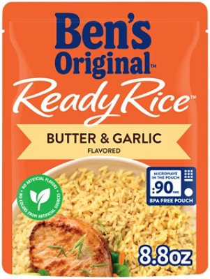 Ben's Original Ready Rice Easy Dinner Side Butter & Garlic Flavored Rice Pouch - 8.8 Oz