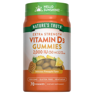 Nature's Truth Extra Strength Vitamin D3 50 mcg Gummies - 70 Count - Image 1