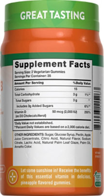 Nature's Truth Extra Strength Vitamin D3 50 mcg Gummies - 70 Count - Image 2