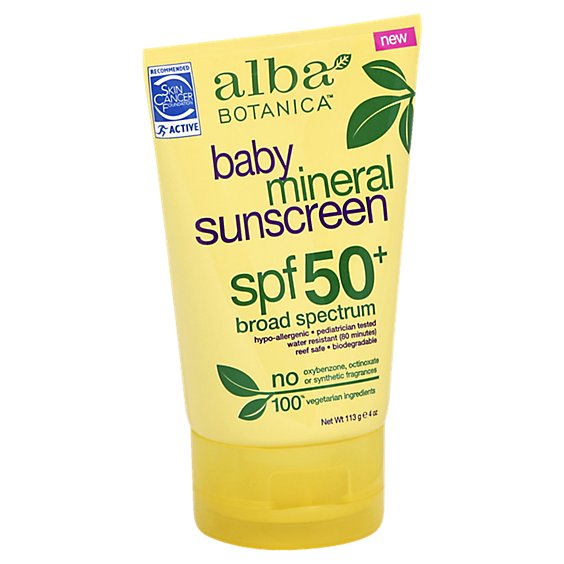 Alba Botanica Baby Mineral Sunscreen Spf50 - 4 OZ