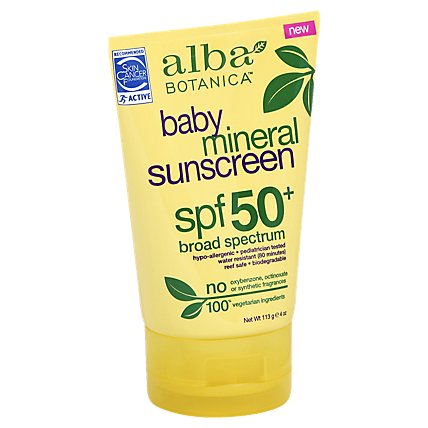 Alba Botanica Baby Mineral Sunscreen Spf50 - 4 OZ - Image 1