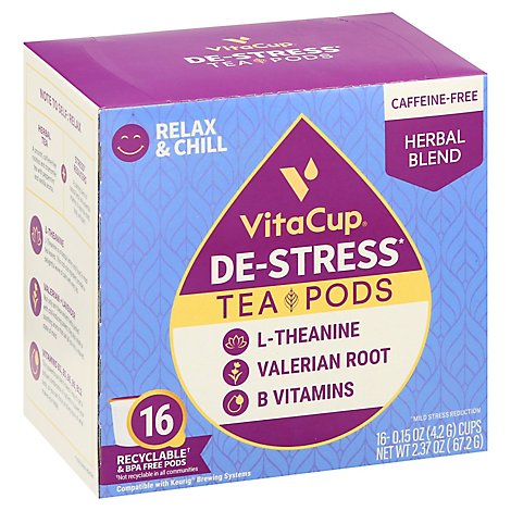 Vitacup Tea Pods De Stress - 16 CT