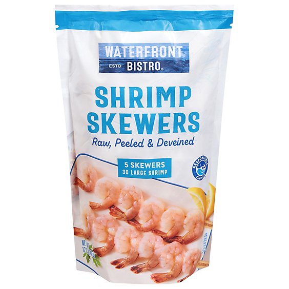 waterfront BISTRO Shrimp Skewers 5 Count - 12 Oz