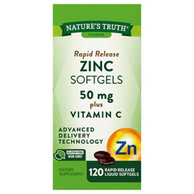 Nature's Truth Rapid Release Zinc 50 mg Plus Vitamin C - 120 Count - Image 4