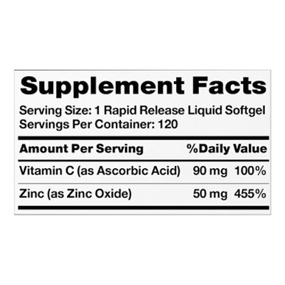 Nature's Truth Rapid Release Zinc 50 mg Plus Vitamin C - 120 Count - Image 4