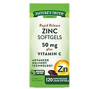 Nature's Truth Rapid Release Zinc 50 mg Plus Vitamin C - 120 Count