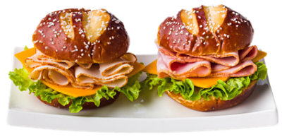 ReadyMeals Ham & Turkey Pretzel Duo Sandwich Ready2Eat - Each - Image 1
