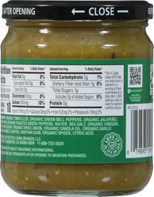 O Organics Medium Salsa Verde - 16 OZ - Image 6