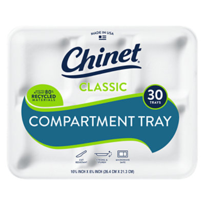 Chinet Classic White Compartment Tray - 30 CT