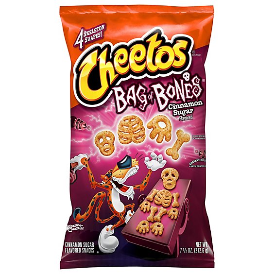 Cheetos Bag Of Bones Cheese Flavored Snacks Cinnamon Sugar - 7.5 OZ