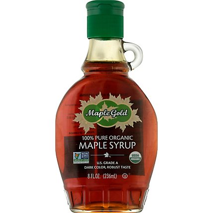 Maple Gold Organic Maple Syrup Dark Color Robust Taste - 8 FZ - Image 2