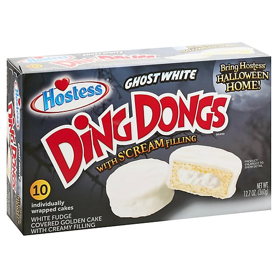 Hostess Ghost White Fudge Ding Dongs 10 count - 12.7 Oz