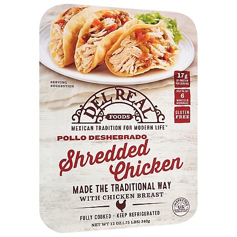 Del Real Foods Shredded Chicken - 12 OZ
