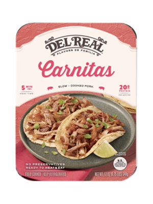 Del Real Foods Slow Cooked Pork Carnitas - 12 OZ - Image 1