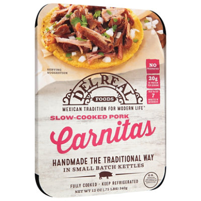 Del Real Foods Slow Cooked Pork Carnitas - 12 OZ - Image 1