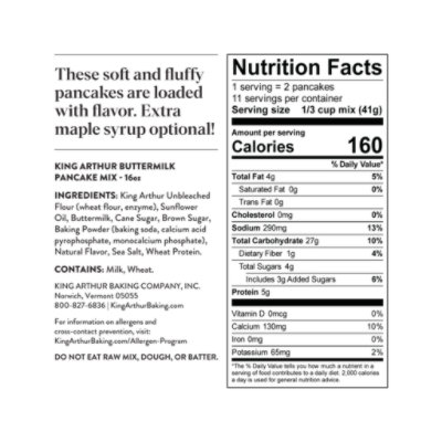King Arthur Sourced Non-GMO Certified Kosher Buttermilk Pancake Mix - 16 Oz - Image 5