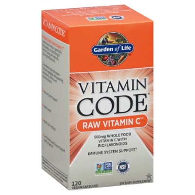 Gol Vitamin Code Raw Vitamin C Capsules - 120CT - Image 1