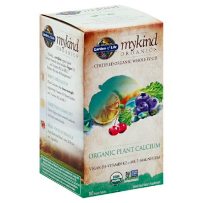 Gol Mykind Organics Plant Calcium Tablets - 180CT - Image 1