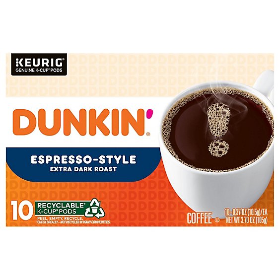 Dunkin Coffee Espresso Style Kcup - 10 CT