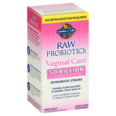Garden of Life Raw Probiotics Vaginal Care Vegetarian Capsules - 30 Count - Image 1