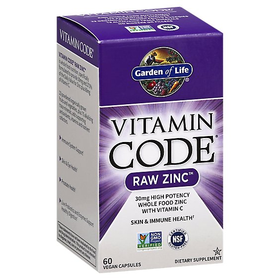 Gol Vitamin Code Raw Zinc Capsules - 60CT