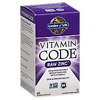 Gol Vitamin Code Raw Zinc Capsules - 60CT - Image 1