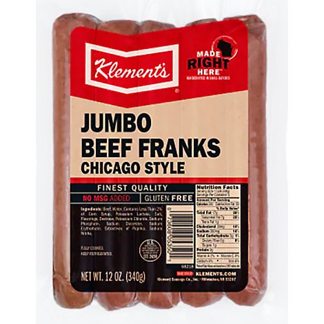 Klements Jumbo Beef Franks - 14 OZ