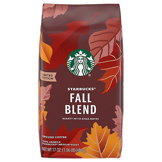 Starbucks Fall Blend 100% Arabica Limited Edition Medium Roast Ground Coffee Bag - 17 Oz