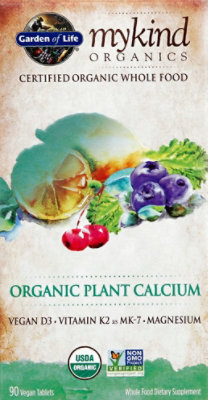 Gol Mykind Organics Plant Calcium Tablets - 90CT - Image 2