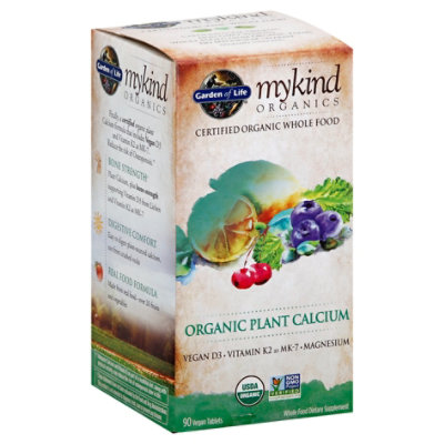 Gol Mykind Organics Plant Calcium Tablets - 90CT - Image 1