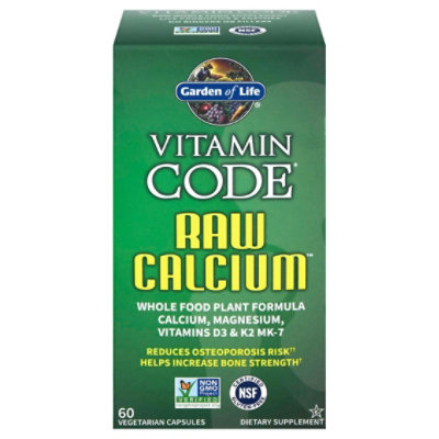 Garden of Life Vitamin Code Raw Calcium Vegetarian Capsules - 60 Count - Image 3