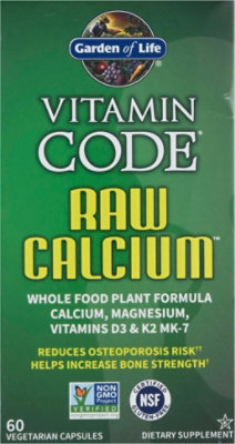 Garden of Life Vitamin Code Raw Calcium Vegetarian Capsules - 60 Count - Image 2
