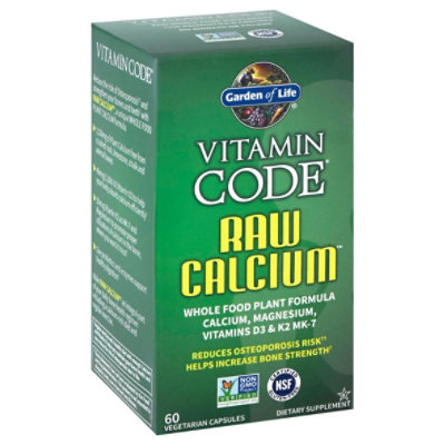 Garden of Life Vitamin Code Raw Calcium Vegetarian Capsules - 60 Count - Image 1
