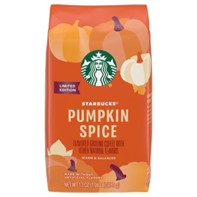 Starbucks 100% Arabica Naturally Flavored Pumpkin Spice Ground Coffee Bag - 17 Oz