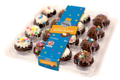 Two Bite White Frosting Brownies With Colored Sprinkles - 14 OZ