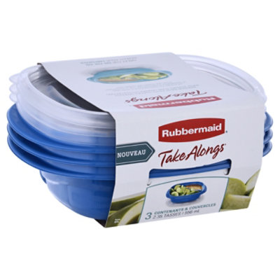 Rubbermaid Take Alongs Containers + Lids Divided Rectangles With Quik Clik  Seal Cups - 3 Count - Safeway